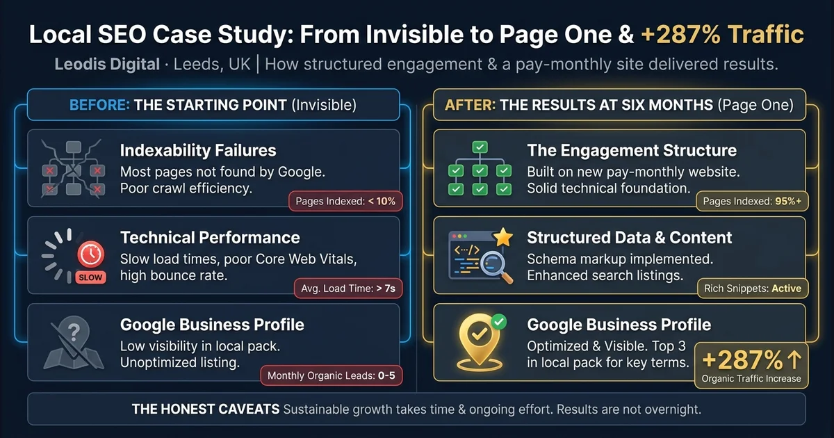 Local SEO Case Study: From Invisible to Page One UK - visual guide for UK businesses.
